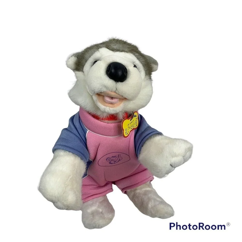 Build A Bear Husky Malamute Eskimo Puppy Dog Plush Swimsuit Collar & Tag 17